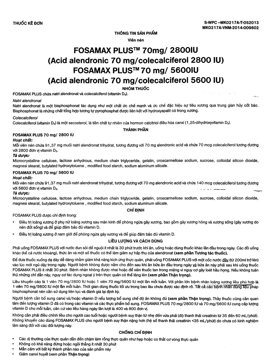 Fosamax Plus 70mg/2800IU trị loãng xương (1 vỉ x 4 viên) - 4
